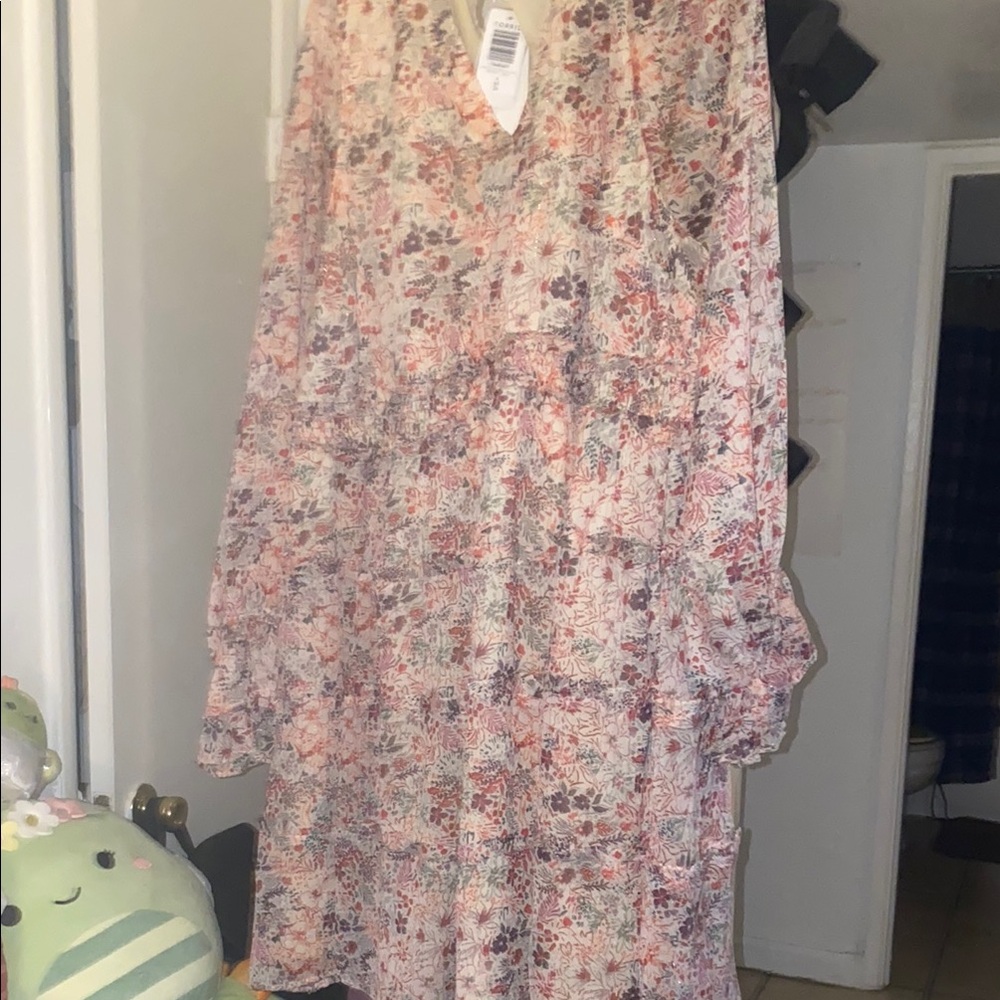 Torrid Floral Long Sleeve Dress - Pink and Purple
